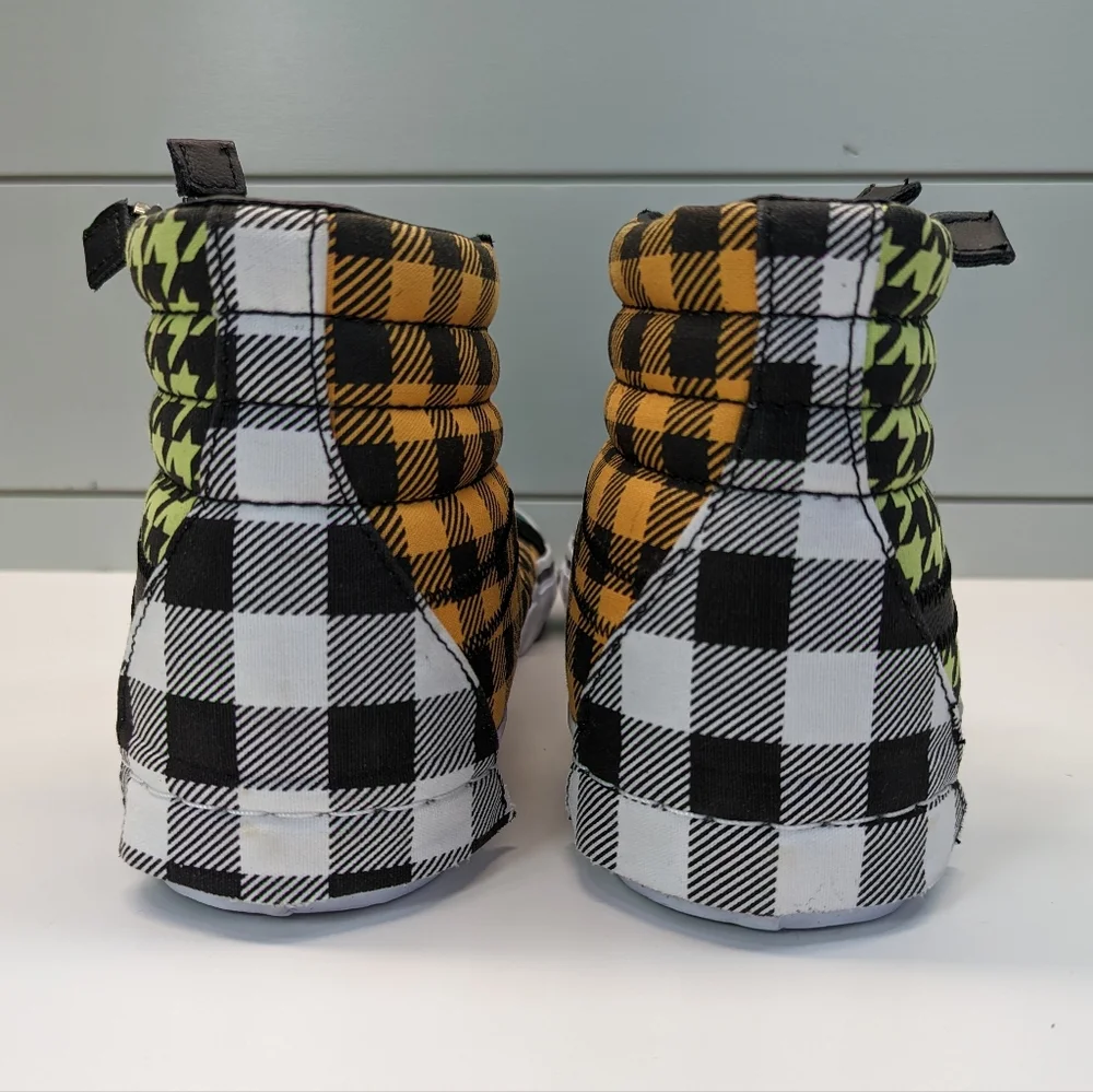 Vans SK8-HI Top What the Buffalo Multi Plaid Skateboard shoes sneakers Men's 9.5